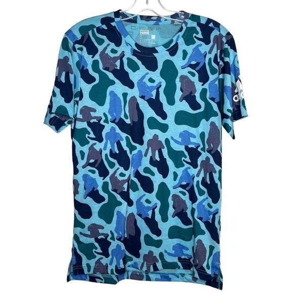 ADIDAS N.E.R.D. Pharrell Williams Freelift Prime Tee Shirt Camo People Training - Picture 1 of 8